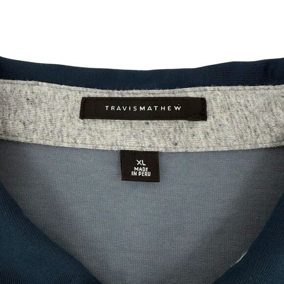 NEW Travis Mathew Men's Pima Cotton Blend Polo Shirt Slate Gray/Blue XL - Picture 8 of 12